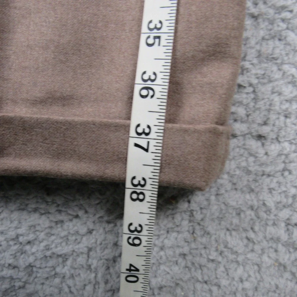 Feldini Mens 32x27.5 Taupe Brown 100% Wool Double Pleated Cuffed Dress Pants